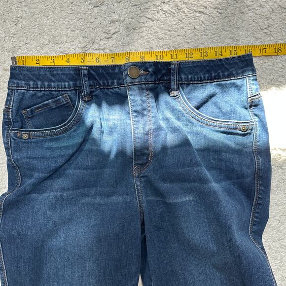 Democracy "Ab"solution® Mid-Rise Kick Flare Jeans Double Layer Fray Hem Sz: 12P - Picture 4 of 10